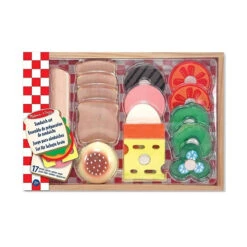 Melissa & Doug 10513 Sandwich-Set Spielset Holz -Spielwarenladen 10513 4 Sandwich Set