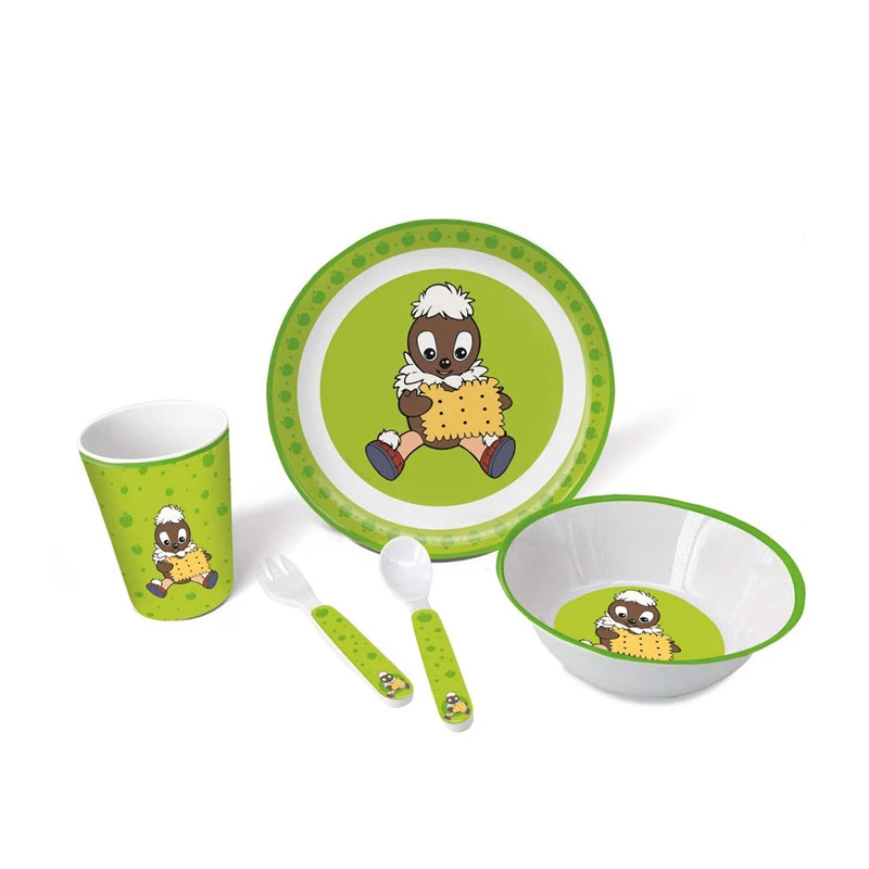 Trötsch 11858 Kindergeschirr "Pittiplatsch Mit Keks" Grün 5tlg. Melamin 3 Trötsch 11858 Kindergeschirr "Pittiplatsch Mit Keks" Grün 5tlg. Melamin