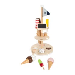 Legler 12232 Eisständer "fresh" Für Kaufmannsladen Oder Kinderküche Holz -Spielwarenladen 12232 2 Eisstander fresh