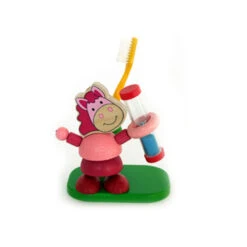 Hess 14577 Zahnputzuhr "rosa Pferdchen" Zahnbürste Holz Erzgebirge