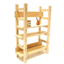 Liebe HANDARBEIT 46074 Leiterregal Mit 3 Einlegeböden 1:12 Für Puppenhaus