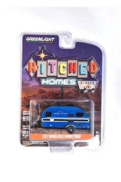 Chase Car! Greenlight 34090-D Winnebago Winnie Drop Blau/grün - Hitched Homes 9 Maßstab 1:64 Wohnwag