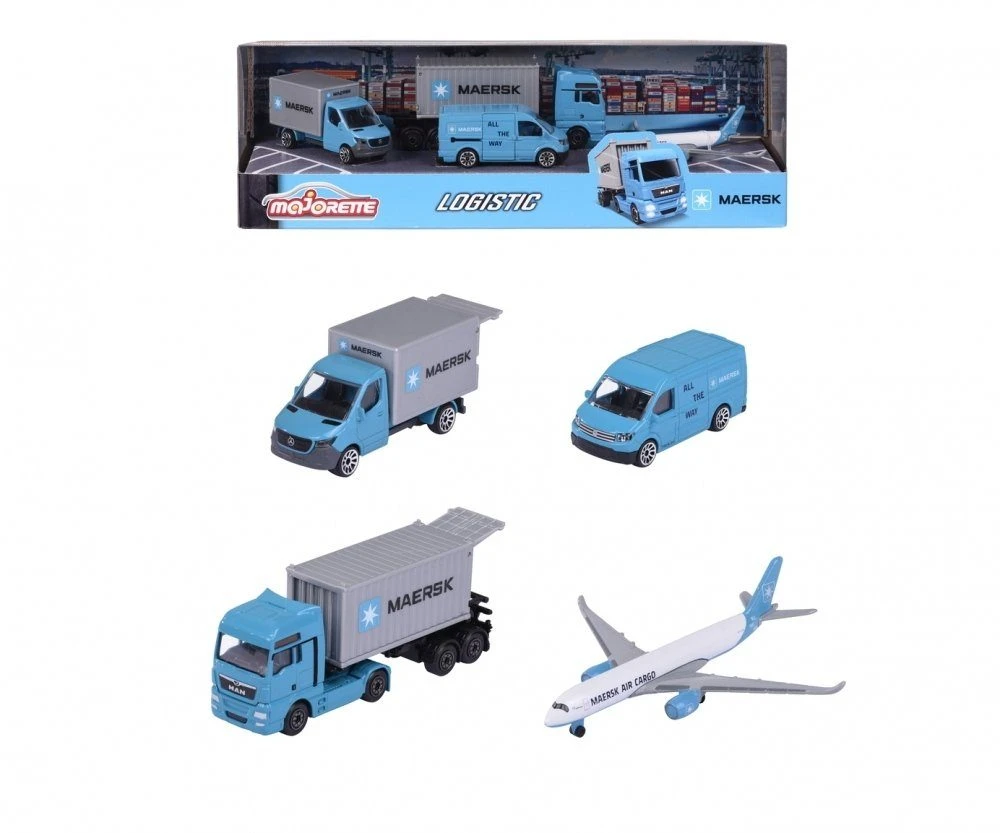 Majorette 212057290 Geschenkset "Maersk" Logistik Sprinter, Crafter, MAN Hellblau Modellautos 3 Majorette 212057290 Geschenkset "Maersk" Logistik Sprinter, Crafter, MAN Hellblau Modellautos