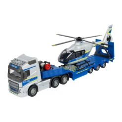 Majorette 213716000 Volvo FH-16 Tieflader Mit Airbus Helikopter "Polizei" Silber/blau Licht+Sound Ma