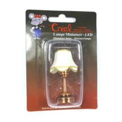 Creal 2254 Tischlampe Mit Weißem Schirm LED Mit Batterie Kupfer 1:12 Für Puppenhaus