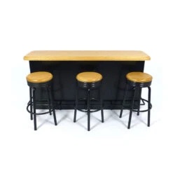 Creal 30920 Bartheke Mit 3 Hockern Schwarz 1:12 Für Puppenhaus