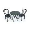 Creal 330108 Bistrotisch Mit 2 Stühlen Schwarz 1:12 Für Puppenhaus -Spielwarenladen 330108 Bistrotisch mit 2 St hlen