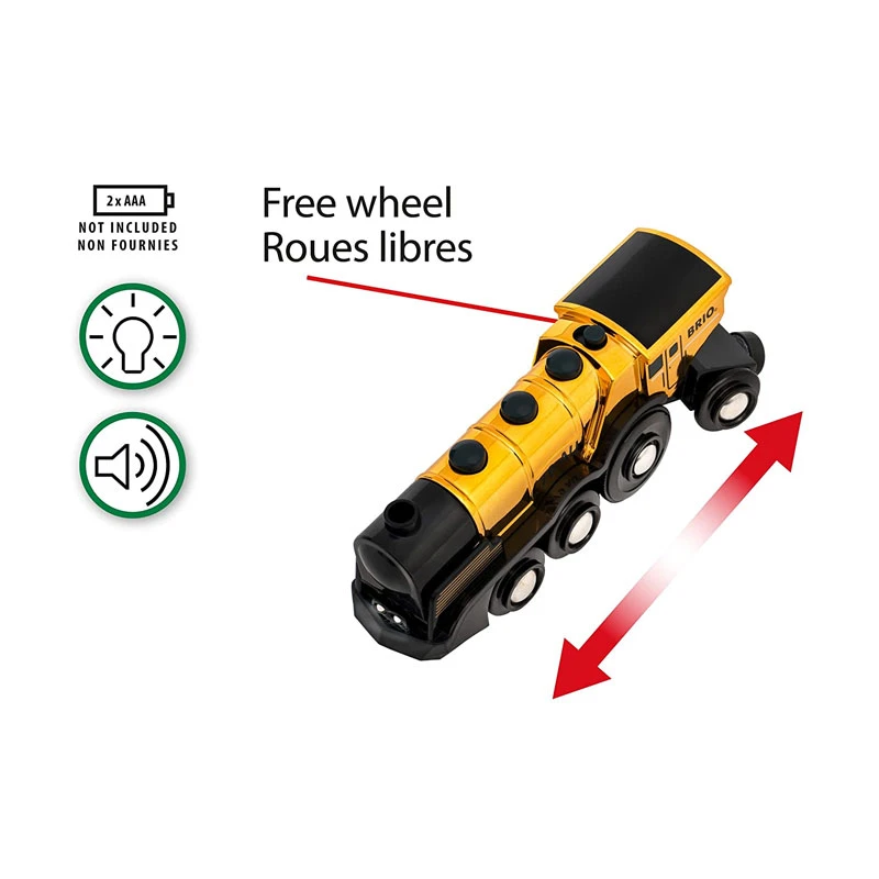 Brio 33630 Goldene Batterielok Für Holzeisenbahn 4 Brio 33630 Goldene Batterielok Für Holzeisenbahn – Bild 2