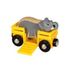 Brio 33969 Tierwaggon Mit Elefant Für Holzeisebahn