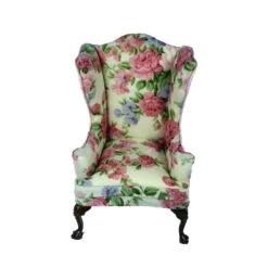 Creal 388070 Ohrensessel Nussbaum Mit Blumenmuster 1:12 Für Puppenhaus