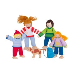 Goki 51863 Biegepuppen "Camping-Familie" Für Puppenhaus