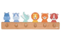 Goki 60689 Garderobe "Tierfreunde" Mit 6 Haken Holz