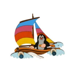 ABA 74036 Kinder Garderobe "Der Kleine Maulwurf Mit Schiff" Holz