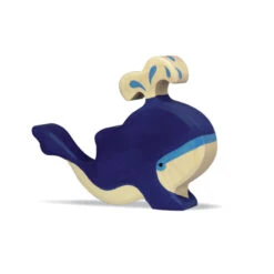 Holztiger 80195 Blauwal Mit Wasserfontäne Holztier Goki