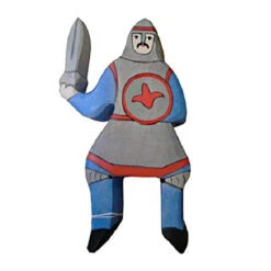 Holztiger 80255 Blauer Ritter, Reitend (ohne Pferd) Holzfigur Goki