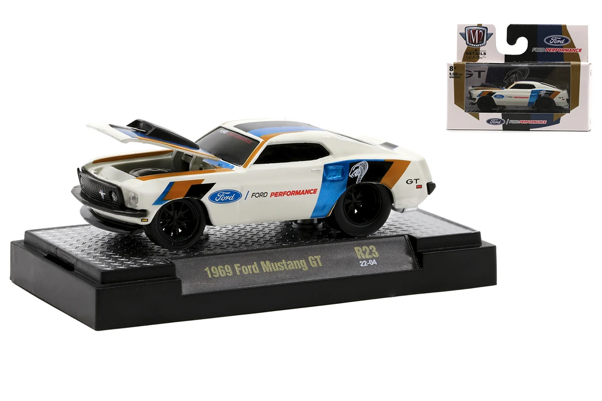 M2 Machines 82161-R23-22-04 Ford Mustang GT Weiss/schwarz/braun/blau 1969 Maßstab Ca. 1:64 Modellaut 3 M2 Machines 82161-R23-22-04 Ford Mustang GT Weiss/schwarz/braun/blau 1969 Maßstab Ca. 1:64 Modellaut