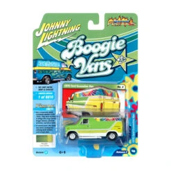 Johnny Lightning JLSF020B-6 Ford Econoline Van Hellgrün Metallic/silver/weiss 1976 - Boogie Vans Maß