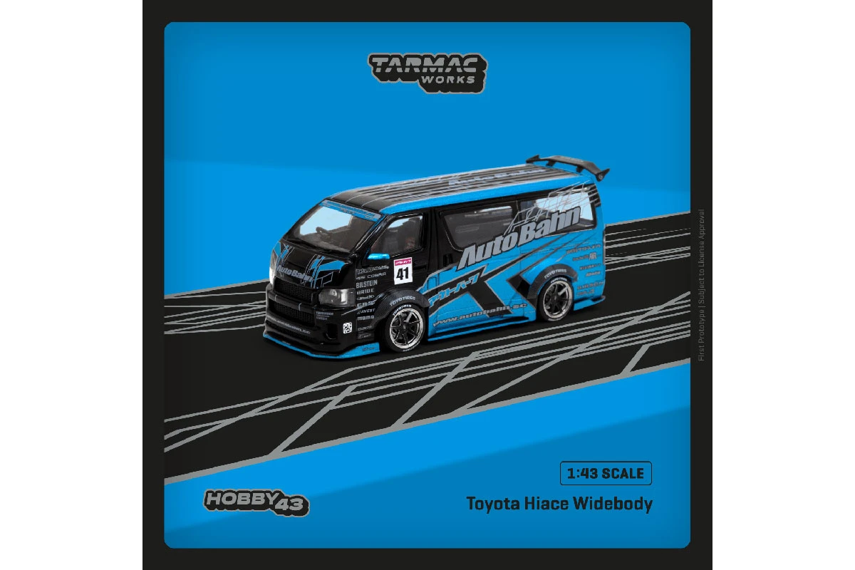 ***Tarmac T43-024-BLU Toyota Hiace Widebody Schwarz/blau Maßstab 1:43 Modellauto 3 ***Tarmac T43-024-BLU Toyota Hiace Widebody Schwarz/blau Maßstab 1:43 Modellauto