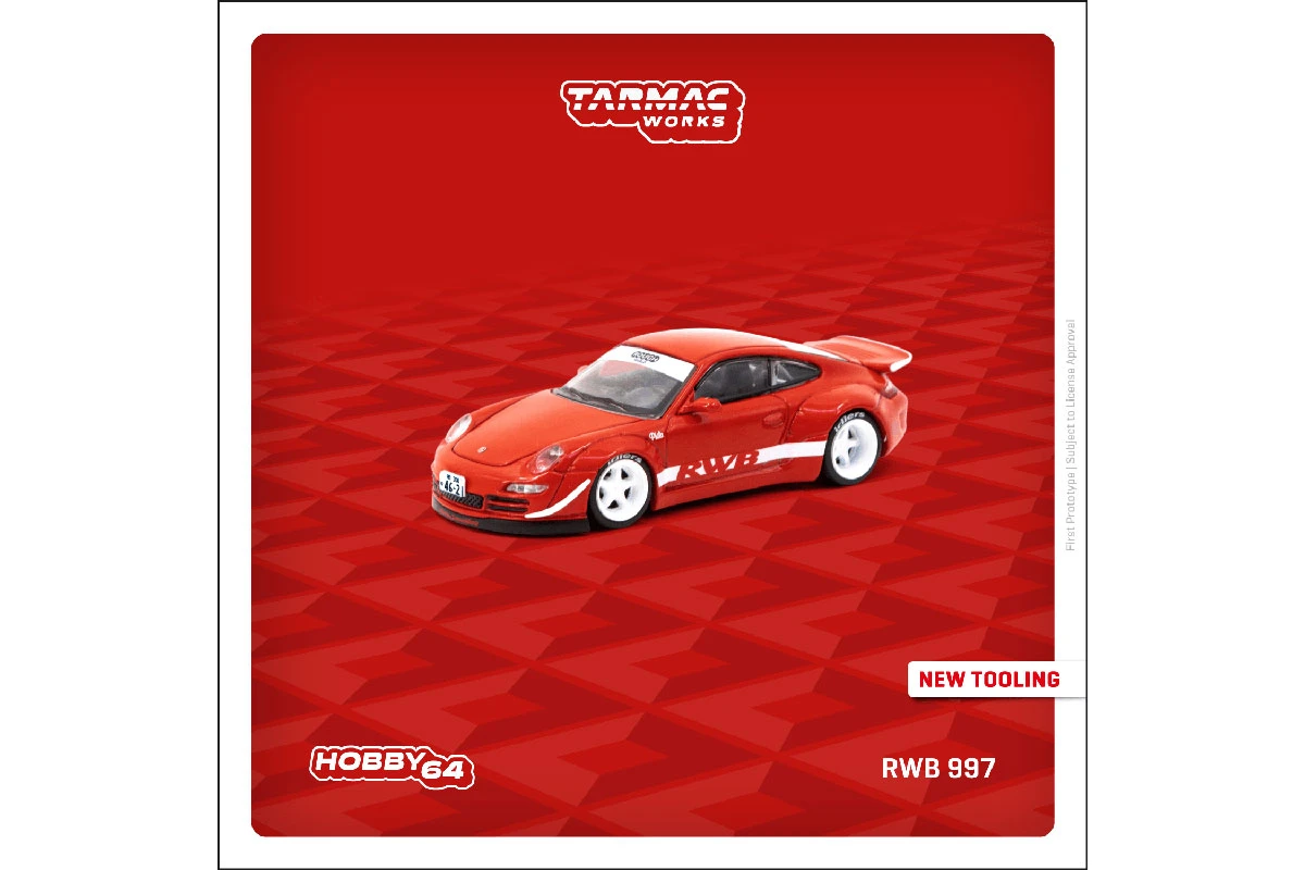 ***Tarmac T64-057-PH Porsche 911 RWB 997 Philadelphia Rot Maßstab 1:64 Modellauto 3 ***Tarmac T64-057-PH Porsche 911 RWB 997 Philadelphia Rot Maßstab 1:64 Modellauto