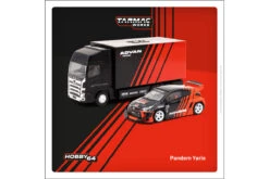 ***Tarmac T64-080-ADV Pandem Yaris "ADVAN" Inklusive LKW Schwarz/rot Maßstab 1:64 Modellauto